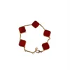 Fashion Women Charm designer Bracelets Classic 4 Four Leaf Clover Chain bracelet 18K Gold Agate Shell Mother-of-Pearl for Women&Gi234N