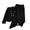 Women's Two Piece Pants Designer high-end Early Autumn New Stripe Slim Fit Suit Vest Coat Set CSD4