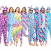 Kobiety jednorożenki piżamowe zestawy Kigurumi Flanel Zwierzę piżama dzieci Kobiety Zimowe nocne piżamę z kapturem Kreskówka Zniszczenie domowe Y20222T