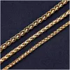 Charm Bracelets New Gold Plated Keel Chain Bracelet Fashion Jewelry For Women And Men Birthday Party Gift 4/5/6Mm Drop Delivery Dh576