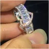 Ringen Europese en Amerikaanse damesmode Hartvormige kristallen ring Ingelegde diamant Romantisch Retro Drop Delivery Sieraden Dheqm