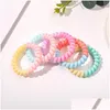 Haarschmuck Zweifarbige Stretch-Krawatte Telefondraht Elastische Gummibänder Frosted Spiralschnur Ringe Einfache Frauen Drop Lieferung Baby DHMM6