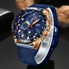 Lige New Mens Watches Male Fashion Top Brand Luxury Stainless Steenless Steel Blue Quartz Watch Menカジュアルスポーツ防水時計lelogio ly271e