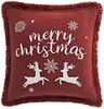 Federe per cuscini natalizi 18x18 Set di 2 - Federe decorative natalizie in lino per la fattoria Fodere per cuscini per divano vacanze Buon Natale