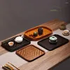 ティートレイ竹トレイ日本の織り乾燥醸造テーブルポットベアリングレトロセットストレージ