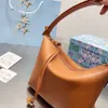 Designer Cubi Handtas 2023 Nieuwe vrouw Handpatroon Cubi Cowhide Rijsttas Grote capaciteit Echte lederen handtas Een schouder onderarm Bento Bag voor vrouwelijke loewees