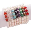 Frisado 9 cores de água doce pérola opala cristal fios elásticos pulseiras moda jóias br061034812 entrega direta dhoei