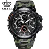 Smael Camouflage zegarek wojskowy Mężczyźni Wodoodporny Dual Time Display Męs