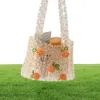 Evening Bags Clear Crystal Girl Diy Beaded Woven Handbag Retro Orange Soda Bag For Women 2022 Handmade Gift Lady5949557