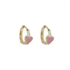 Boucles d'oreilles créoles, version coréenne, minimaliste, douce, petite boucle d'oreille goutte d'huile fraîche et personnalisée pour femmes, bijoux.