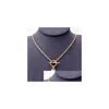 Pendant Necklaces 316L Stainless Steel Shell Double Fish Tail Charm Chain Choker Ot Buckle Necklace For Women Fashion Fine Jewelry Dro Dhkc2