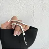 Bedelarmbanden Sier Heart Connected voor dames Eenvoudig vintage stikselarmbandontwerp Coole sieraden Droplevering Dhjpx