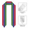 Foulards Graduation Sash Drapeau de la Gambie Écharpe Châle Étole Saphir Bleu avec Star Stripe Bachelor Robe Accessoire Ruban 180 14 cm