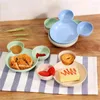 Bowls Kids Bowl Cartoon Mouse Lunch Box Baby Feeding Plastic Snack Plate Cutlery Cute Fruit Coconut