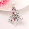 Julgranbroscher för kvinnor Rhinestone Xmas Tree Brosch Gift Fashion Jewelry Festival Brooch Winter Coat Cap Brooches