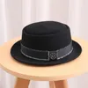 Stingy Brim Chapéus Homens Fedora Chapéu Moda 100% Pura Austrália Lã Homens com Torta de Porco para Mulheres de Feltro Clássico Cap1303E