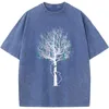 Men's T Shirts Climbing Tree Bear Short-Sleeved T-shirt 2023 Washed Old High Quality Student Top T-shirts