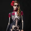 Specjalne okazje kobiety dziewczyny szkielet cosplay róża seksowna body duchy kombinezon romper impreza karnawał przerażający kostium Halloween pasujący stroje x1004