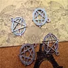 30 pièces Antique argent Pentacle étoile cercle pendentifs pentagramme breloques fabrication de bijoux résultats 28x30mm206t