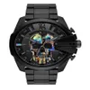 Full Black Watch Sterpunk Skull Skull Stael Stal nierdzewna Szkielet Męski Kwarc Watche Top Marka Watch DZ4582 DZ4576272S