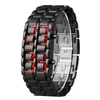 Orologio da uomo di moda Orologi da uomo Orologio da polso digitale full metal LED rosso Samurai per uomo Ragazzo Sport Orologi semplici relogio masculino1255O