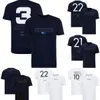 Camiseta de piloto de equipo F1 2023, camiseta con firma de corredor de Fórmula 1, camisetas de moda con cuello redondo para fanáticos de las carreras de verano para hombres y mujeres, camisetas de Jersey