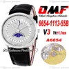 OMF Villeret Skomplikowana funkcja A6554 Automatyczna męska zegarek V3 40 mm 6654-1113-55b stalowa obudowa szary tarcza srebrne markery rzymskie black277f