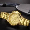 Relogio Masculino nadgarstki zegarki mężczyzn Mężczyzny Top Marka luksusowa wwoor złota chronograf mężczyzn ogląda złoty duży mężczyzna na rękę Man 220705333U