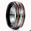 Rings Classic 8Mm Titanium Stainless Steel For Men Women 4 Colors Koa Wood Inlay Arrow Engagement Jewelry Gifts Drop Delivery Ring Dhoh9