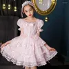 Abiti da ragazza Abito estivo per ragazze Abito da ballo per matrimonio da bambino Lolita Principessa Abiti da festa Costume da ballo da sera