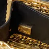 Cross Body Top Designer Sac en cuir de luxe Mini épaule en métal Bandoulière Vintage Square Fat Collector Collection Marque couleur bloquant Gold70stylishyslbags