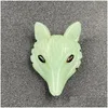 Loose Gemstones Handmade Craved Fox Heads Gemstone Pendant For Making Jewelry Necklace Healing Crystal Statue Animal Choker Drop Deliv Dh0Gt