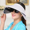 Chapeaux à large bord 2021 Visière rétractable Femme Summer Sun Vide Top Hat Riding Sports de plein air Cap UV Femme Beach Fishing247W