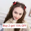 Hair Clips Trendy Korea Crystal Crabs For Cute Sweet Red Cherry Small Claw Bang Hairpin Headwear Gifts Women