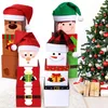 4 개의 디자인에 모자를 둔 16 조각 크리스마스 쌓는 상자 쌓을 수있는 눈사람 선물 상자 크리스마스 상자 장식 크리스마스 스태킹 선물