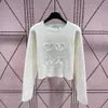 Designer Woman Knits Luxury Women T Shirts White Black Long Sleeve Shirt Charming Autumn Spring Bottom Tops290b