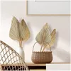 Couronnes de fleurs décoratives 8 pièces feuilles de palmier séchées éventails bohème lances plantes artificielles feuilles tropicales livraison directe décorative maison Dhch7