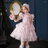 Abiti da ragazza Abito estivo per ragazze Abito da ballo per matrimonio da bambino Lolita Principessa Abiti da festa Costume da ballo da sera