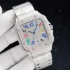 Наручные часы Наручные часы с бриллиантами Мужские часы Автоматические механические часы 40 мм со стальным браслетом с бриллиантами VVS1 GIA Wristwatc278Z
