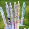 Jel Pens Toptan 6 PC/Set Cartoon sevimli Öğrenci Renk Düz Yazı Malzemeleri Renkler 0.5mm Kırtasiye Papelaria Malzeme Okulu D DHYG7