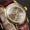 Hommes Montres De Luxe Squelette Doré Mécanique Steampunk Mâle Horloge Automatique Montre-Bracelet Bracelet En Cuir Herren Horloges J19070240e