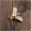 Pins Broches Vintage Kristal Gesimuleerde Parel Bijen Voor Vrouwen Mannen Insect Broche Pin Jurk Jas Pak Kleding Accessoires Leuke Sieraden Drop