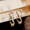Boucles d'oreilles créoles, version coréenne, minimaliste, douce, petite boucle d'oreille goutte d'huile fraîche et personnalisée pour femmes, bijoux.