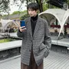 Мужские костюмы, модный японский ретро-тренд, повседневный клетчатый цельный маленький пиджак, мужская одежда, повседневное красивое пальто