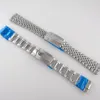 Uhrenarmbänder Silber 20 mm Oyster Jubilee Style Armband Stahlarmband Ersatzteile 316L Edelstahl Faltschließe Mittelpoliert312b
