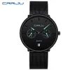 montres de créateurs pour hommes CRRJU Montre étanche décontractée en acier pour homme Sport Montre à quartz Robe pour hommes Calendrier Montre Relogio 272S