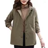 Trench da donna Clip in cotone con cappuccio Giacca leggera imbottita in cotone sottile Ragazza Autunno Inverno La mamma indossa casual alla moda e caldo