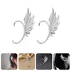 Backs Earrings 2 Pcs Wing Womens Pearl Cuff Earhook Shape Jewelry Alloys (zinc Cuffs Miss