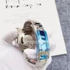 D rop-męski zegarek mechaniczny cyfry arabskie 40 mm babyblue tarcza no funkcja timera Fashion Na rękę