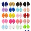 Hårtillbehör 20st 4inch Girls Boutique Clips Grosgrain Ribbon Pinwheel Beautif Bows For Pannband HD661 Drop Delivery Baby Kids Dhzjq